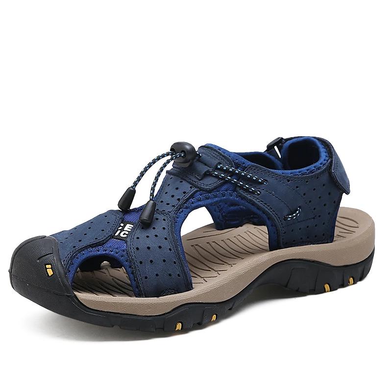 Summer Men's Sandals Fashion Genuine Leather Outdoor Casual Beach Roman Slippers