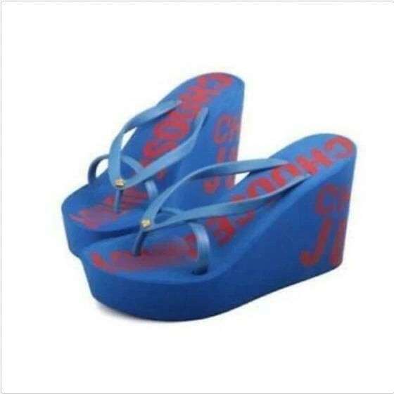 Womens Flip Flop Thongs Platform Wedge Heel Summer Beach Bowknot Sandals Shoes