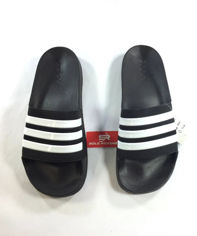 New adidas Men's Adilette CloudFoam Slides Black Sandals Sport Beach Slippers d1
