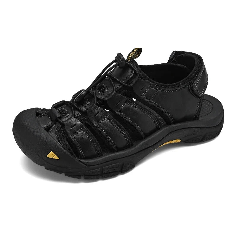 Genuine Leather Men's Sandals Breathable Casual Shoes Outdoor Beach Slippers