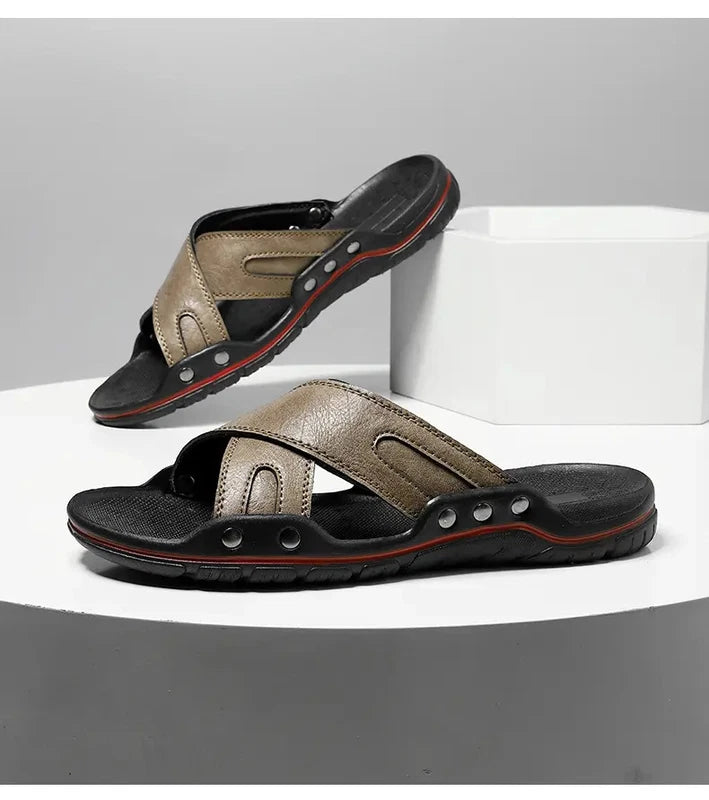 38-48 Plus Size Mens Flats Open Toe Slippers Sandals Summer Beach Holiday Shoes