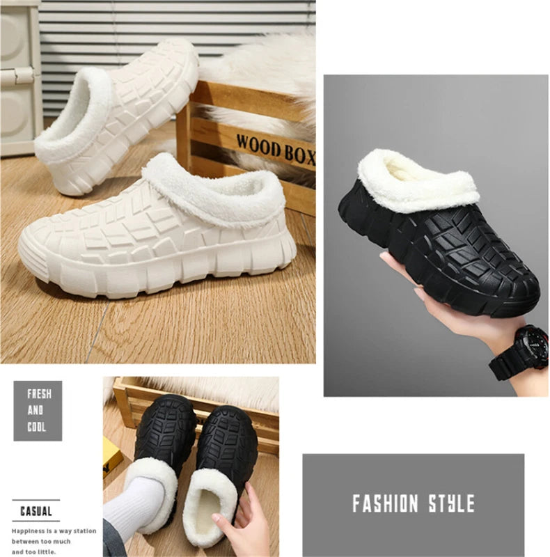 Mens Warm Slippers Memory Foam House Shoes