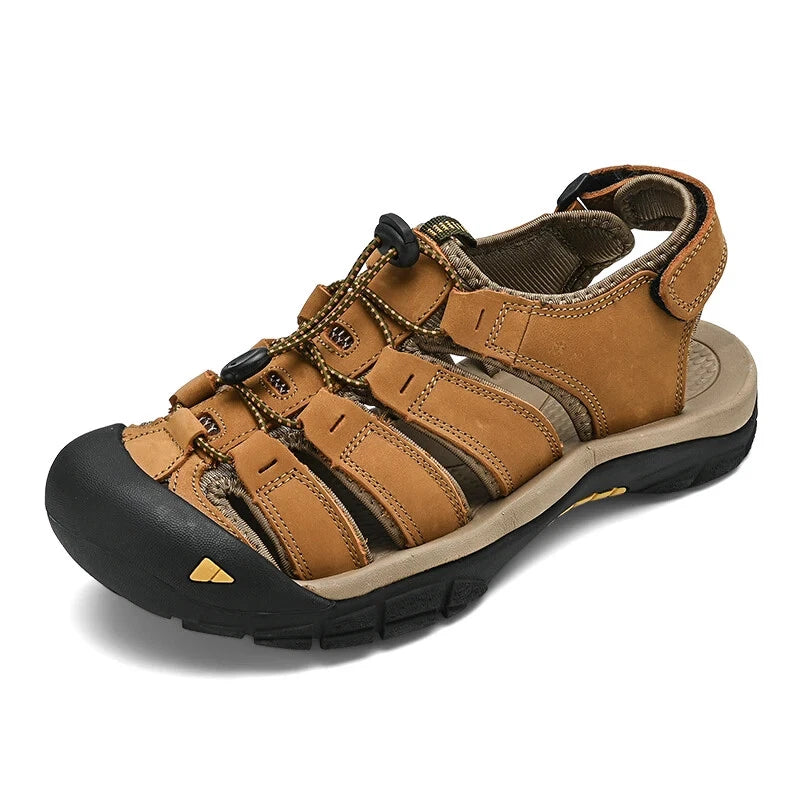 Genuine Leather Men's Sandals Breathable Casual Shoes Outdoor Beach Slippers