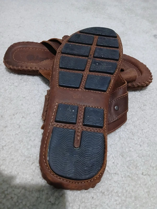Mens Leather Sandals Shoes Beach Casual Summer Flip Flops Flats Slippers