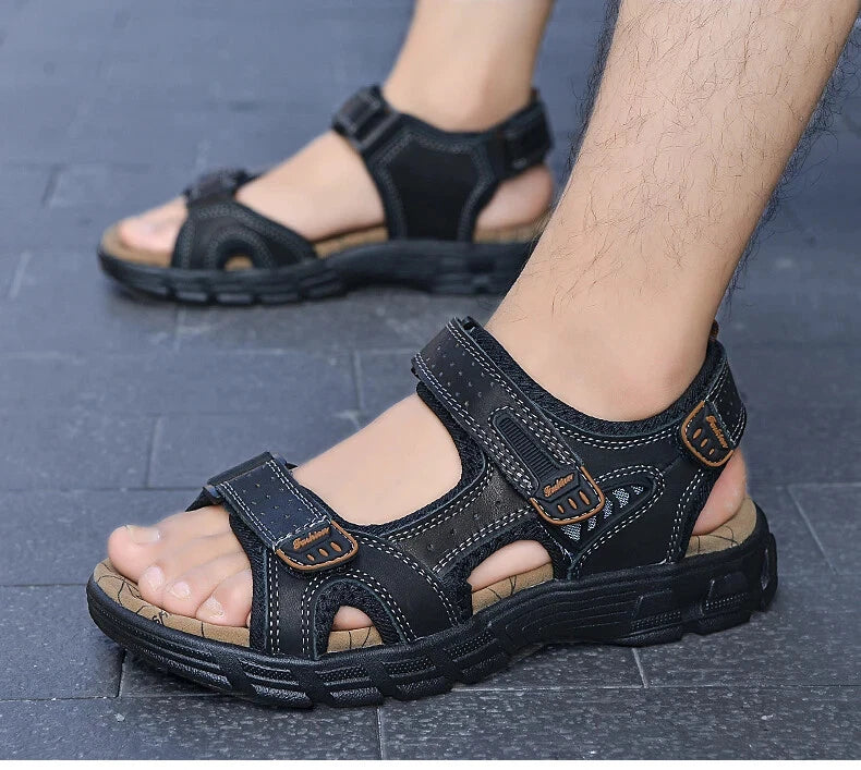 Lightweight Sandals Beach Sandalias Cowhide Summer Shoes Outdoor Casual Slippers