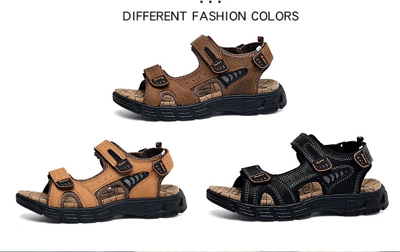 Lightweight Sandals Beach Sandalias Cowhide Summer Shoes Outdoor Casual Slippers