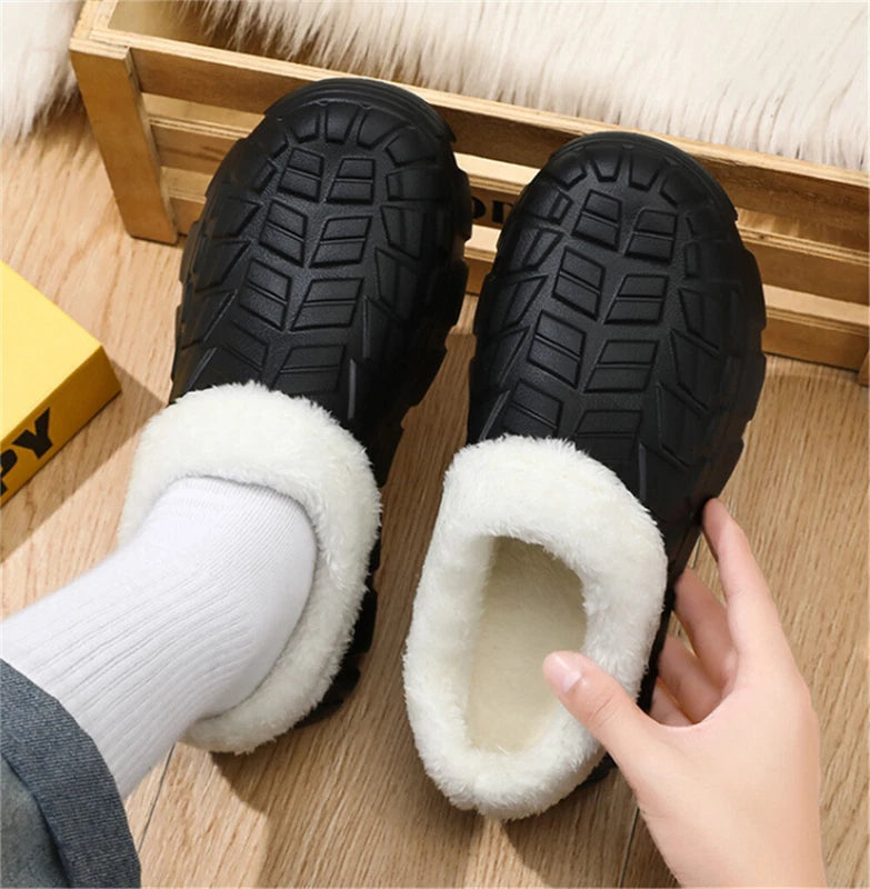 Mens Warm Slippers Memory Foam House Shoes