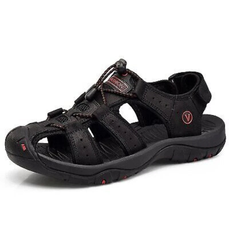 Genuine Leather Men's Roman Shoes Summer Fashion Non-slip Sandals Beach Slippers