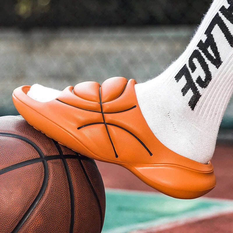 Basketball Style Men Women Slippers Outdoor Sandals Beach Men Sprot Shoes Thick