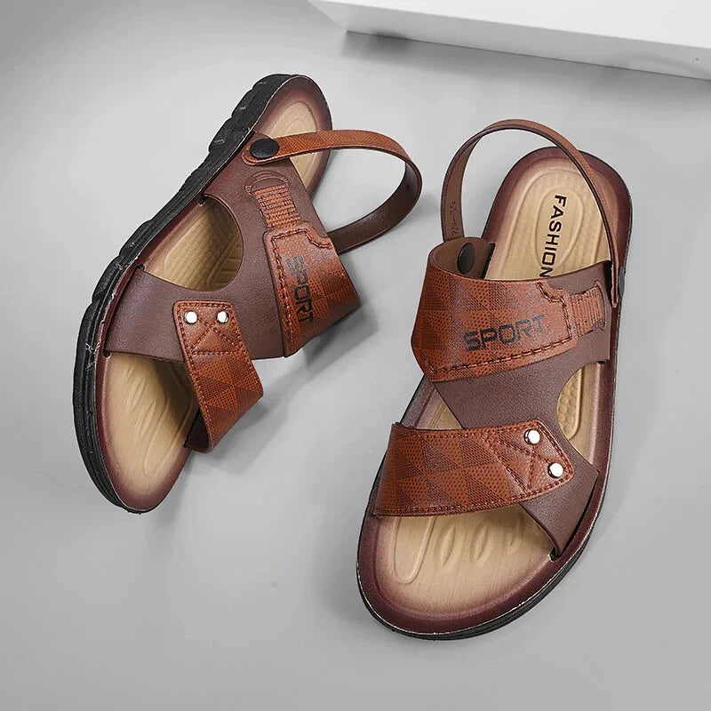 Summer Men's Sandals Slippers Slip On Flats Casual Beach Shoes Slides Footwear