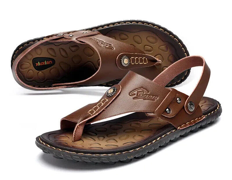 Men's Casual Flats Flip Flops Open Toe Sandals Slippers Slingbacks Beach Summer
