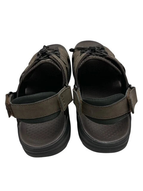 Nunn Bush Huck Bungee Sandals Men size 12 Brown Adjustable Open Toe Comfort Shoe