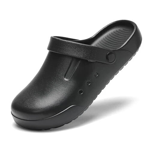 Clogs for Men and Womens Garden Shoes Slip-on 10-10.5 Women/9-9.5 Men Black