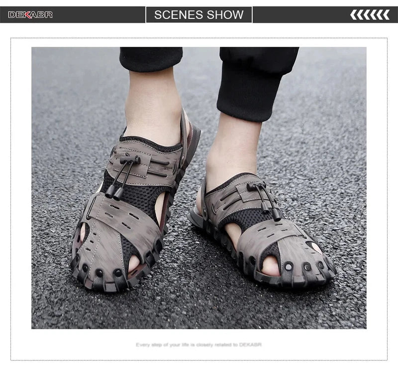 Summer Men's Sandals Breathable Soft Beach Slippers Waterproof Hiking Shoes