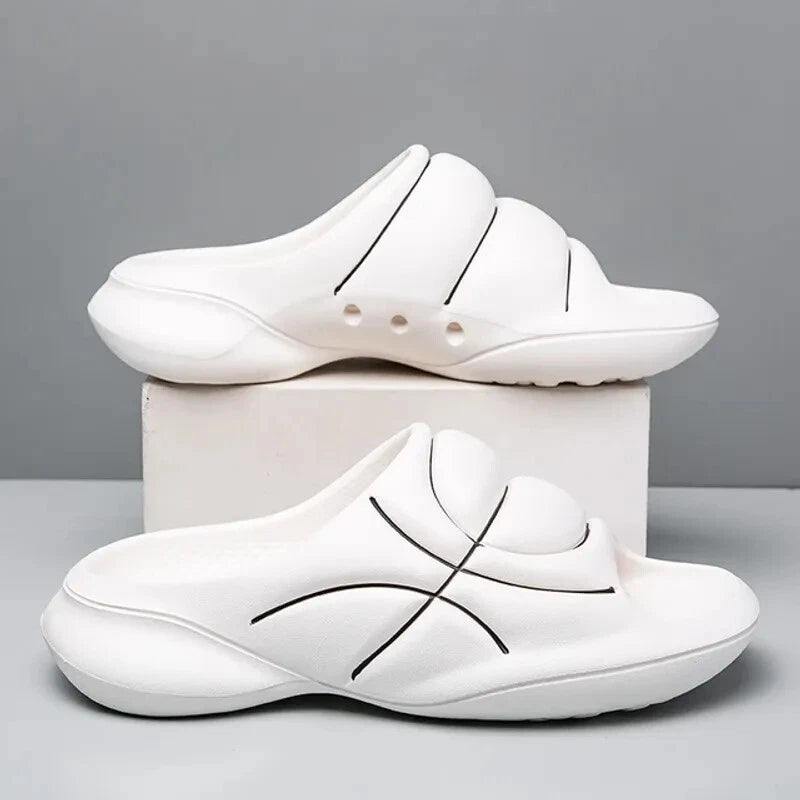 Basketball Style Men Women Slippers Outdoor Sandals Beach Men Sprot Shoes Thick