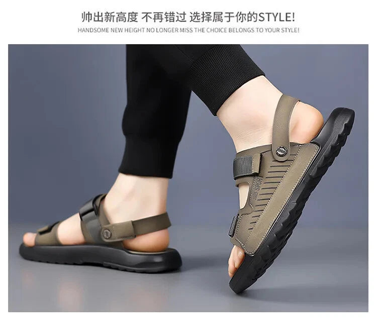 Summer Outdoor Beach Sandals Non-slip Comfort Slippers Leather Casual Shoes