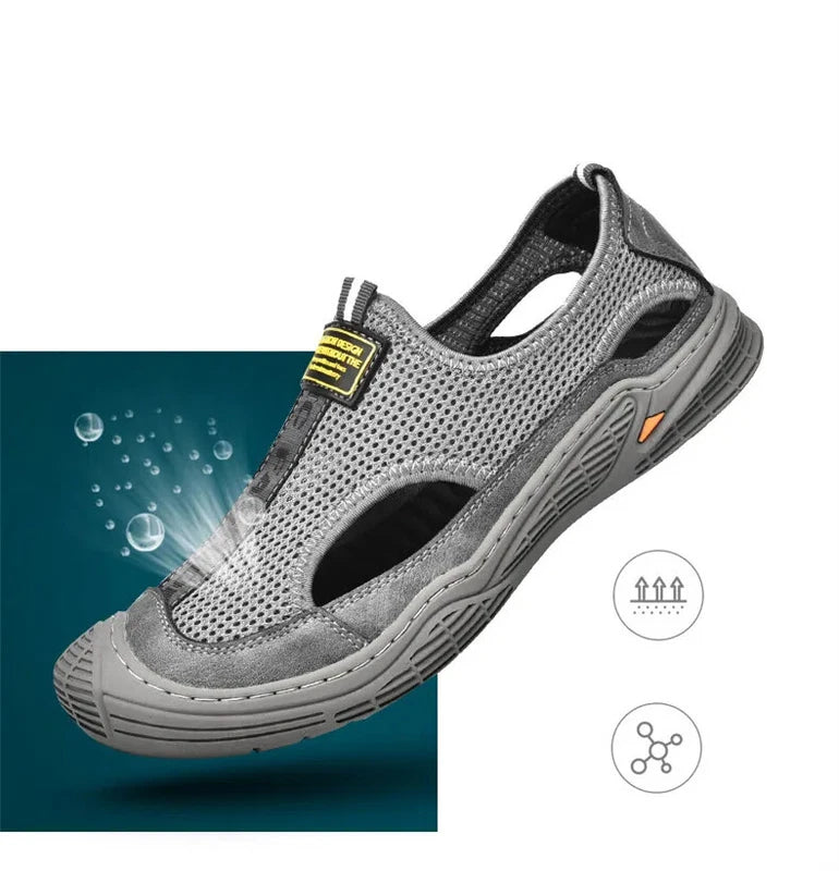Male Summer Mesh Breathable Casual Sandals Non-slip Beach Shoes Outdoor Slippers