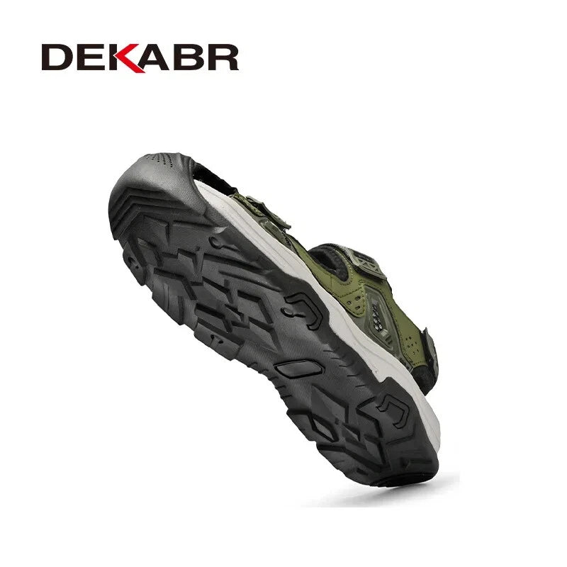 Male Leather Casual Sandals Summer Breathable Slippers Comfortable Beach Shoes