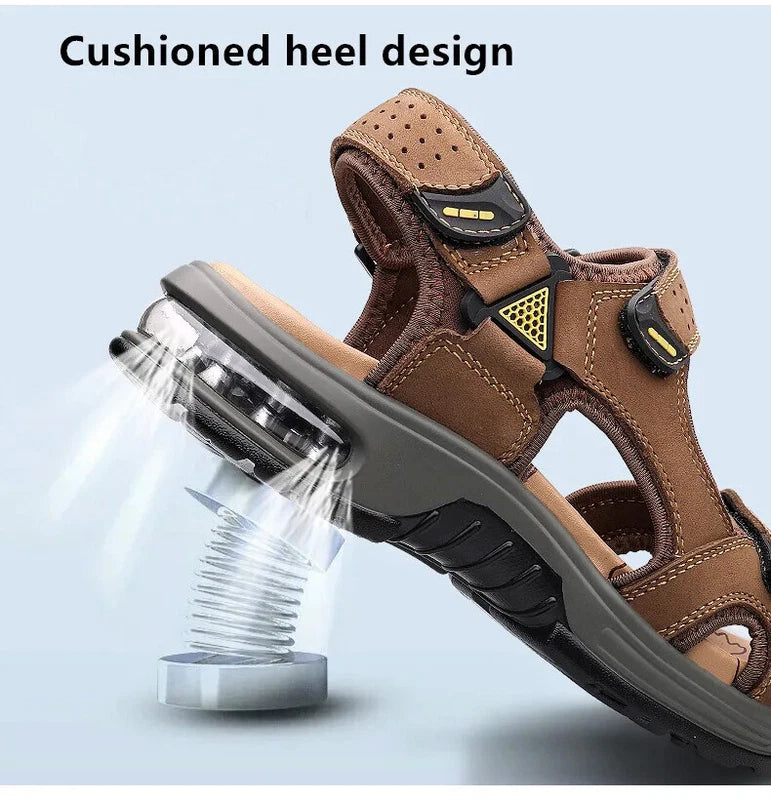 Comfortable Men Sandals Leather Breathable Slippers Handmade Beach Sneakers