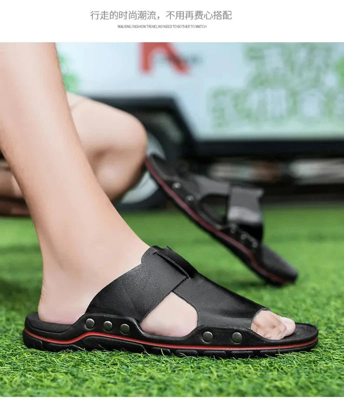 38-48 Plus Size Mens Open Toe Slipper Sandals Summer Beach Holiday Shoes Stylish