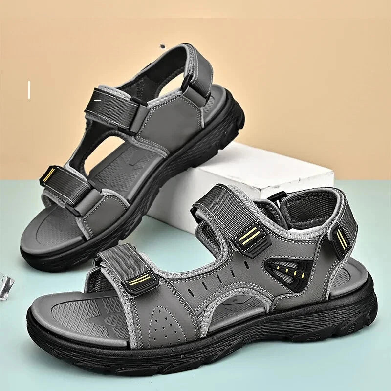 Breathable Men Sandals Leather Comfortable Slippers Lightweight Beach Sneakers