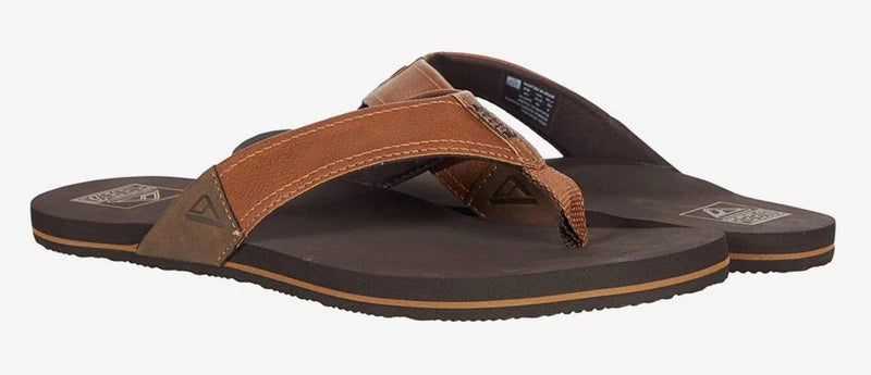 Reef Men's Newport Flip-Flop Sandal – Ocean Black, Tan Brown, Bronze | Comfortab