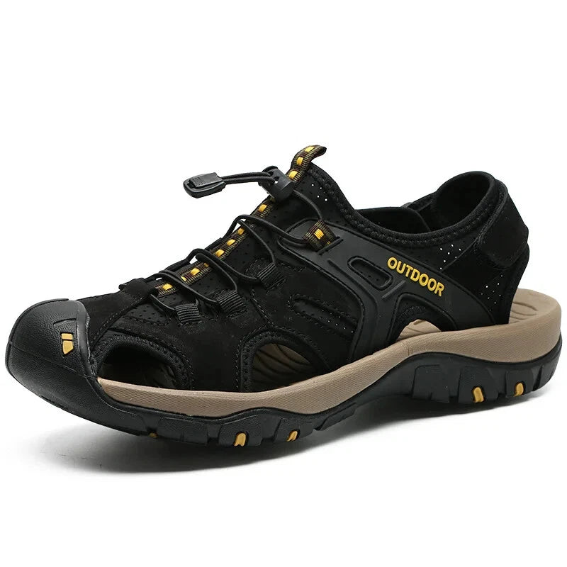 Summer Men Sandals Outdoor Non-slip Beach Slippers Handmade Leather Sneakers