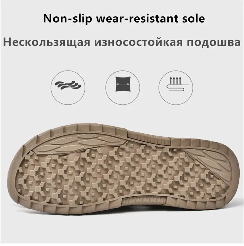 Men Handmade Sandals Breathable Mesh Slippers Outdoor Lightweight Beach Sneakers