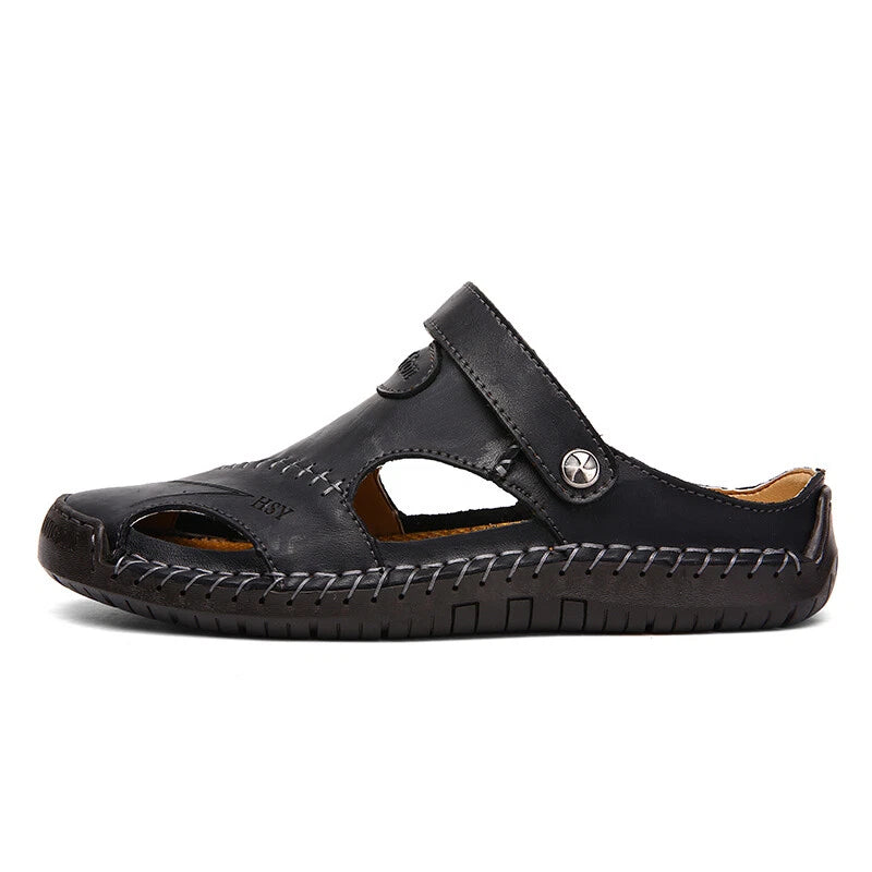 Men’s Sandals Leather Slippers Shoes Outdoor Beach Breathable Casual Shoes