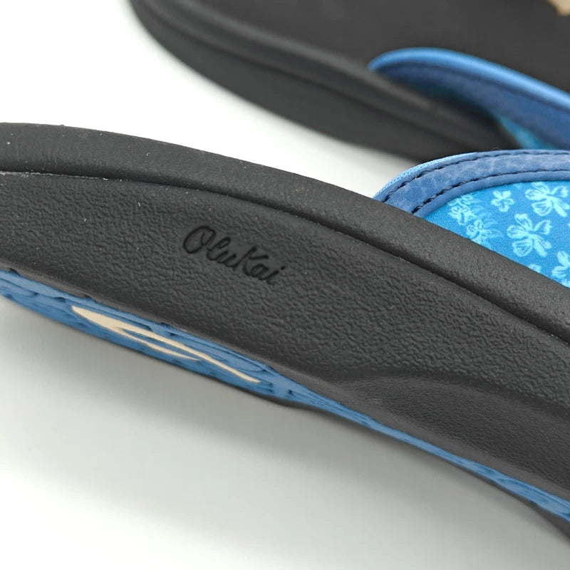 OluKai Women's Ohana Koa 20368 Navy/Black Flip Flop Beach Sandals SZ 6/7/8/9/10