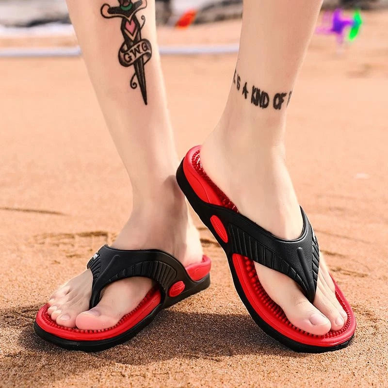 Men's Design Summer Massage Flip Flops Sandals Non-slip Outdoor Beach Slippers