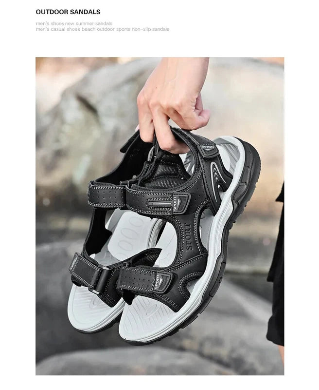 Men‘s Casual Sandals Comfortable Soft Beach Slippers Breathable Flat Sneakers