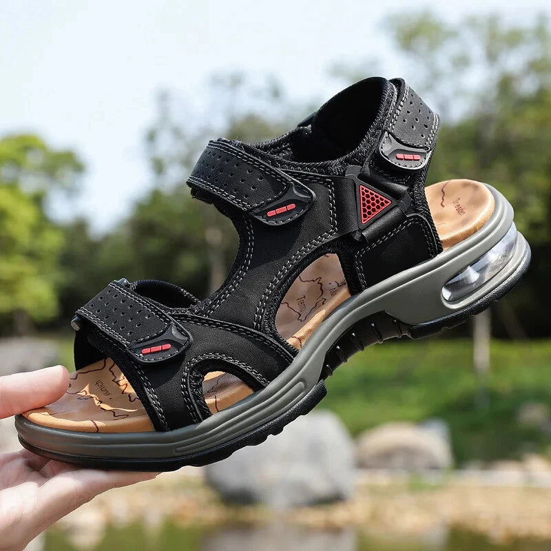 Comfortable Men Sandals Leather Breathable Slippers Handmade Beach Sneakers
