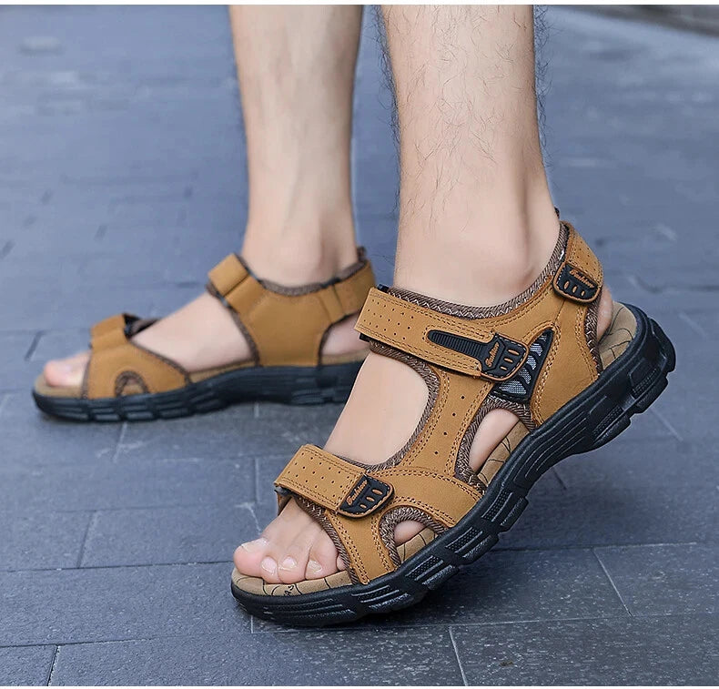 Lightweight Sandals Beach Sandalias Cowhide Summer Shoes Outdoor Casual Slippers