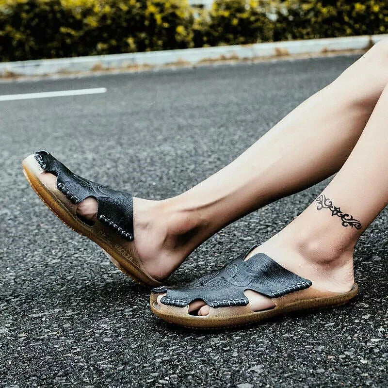 Mens Sandals Summer Closed Toe Slippers Sport Casual Beach Shoes Walking Flats