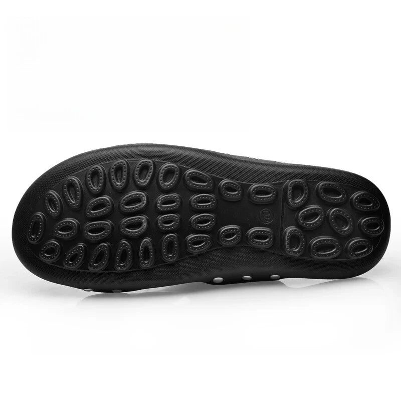 Summer Mens Slippers Cow Leather Beach Sandals Lightweight Comfy Flip Flops