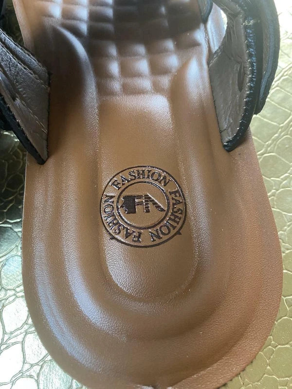 Men's cow Leather Sandals Adjustable Casual Slippers Beach Holiday Shoes Summer