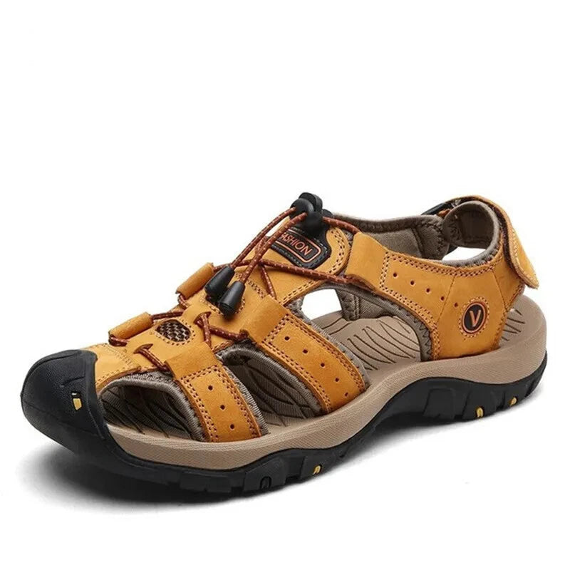 Leather Mens Shoes Summer Outdoor Beach Sandals Lightweight Comfortable Slippers