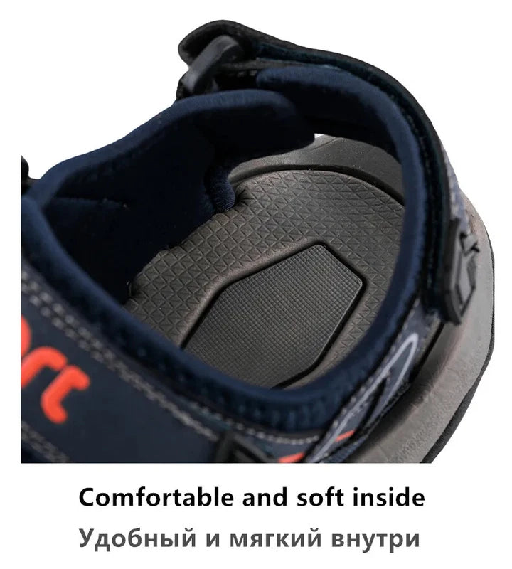 Summer Men Sandals Handmade Soft Beach Slippers Non-Slip Flat Wading Sneakers