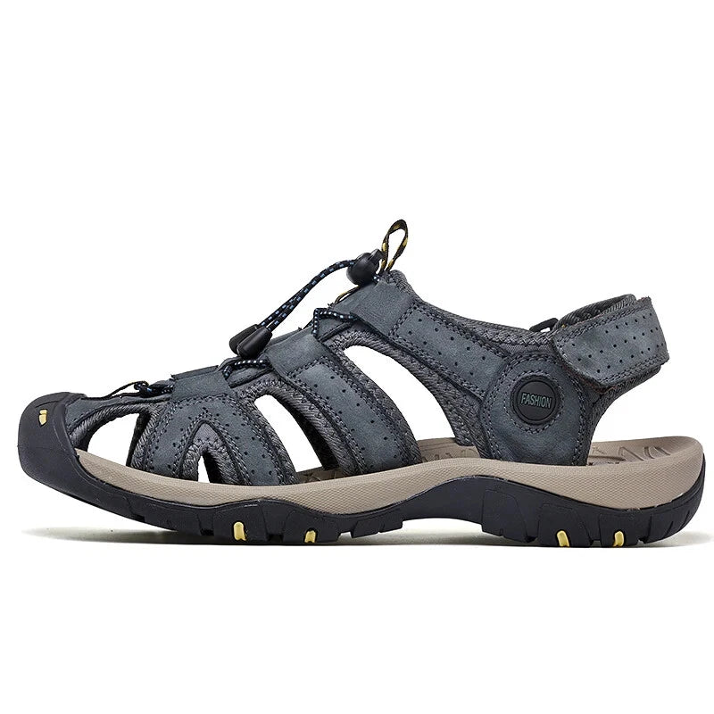 Men Waterproof Leather Sandals Breathable Causal Sneakers Light Beach Slippers