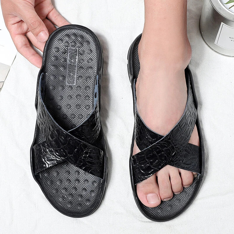 Summer Men Slides Sandals Casual Sports Beach Shoes Sandals Home Slip On Slipper
