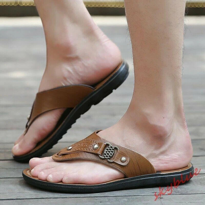 Mens Summer Sandals Slippers Thong Beach Outdoor Casual Flats Flip Flops Shoes