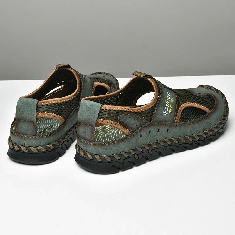 Summer Men Sandals Breathable Mesh Beach Slippers Outdoor Hollow Hiking Shoes