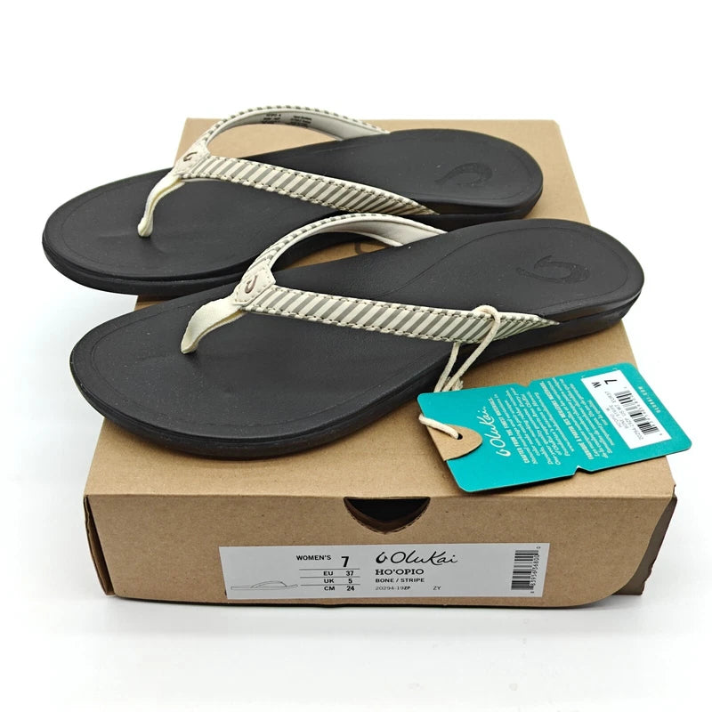 OluKai Womens Ho'Opio 20294-19ZP Slip On Thongs Flip-Flops Sandals Sz 7