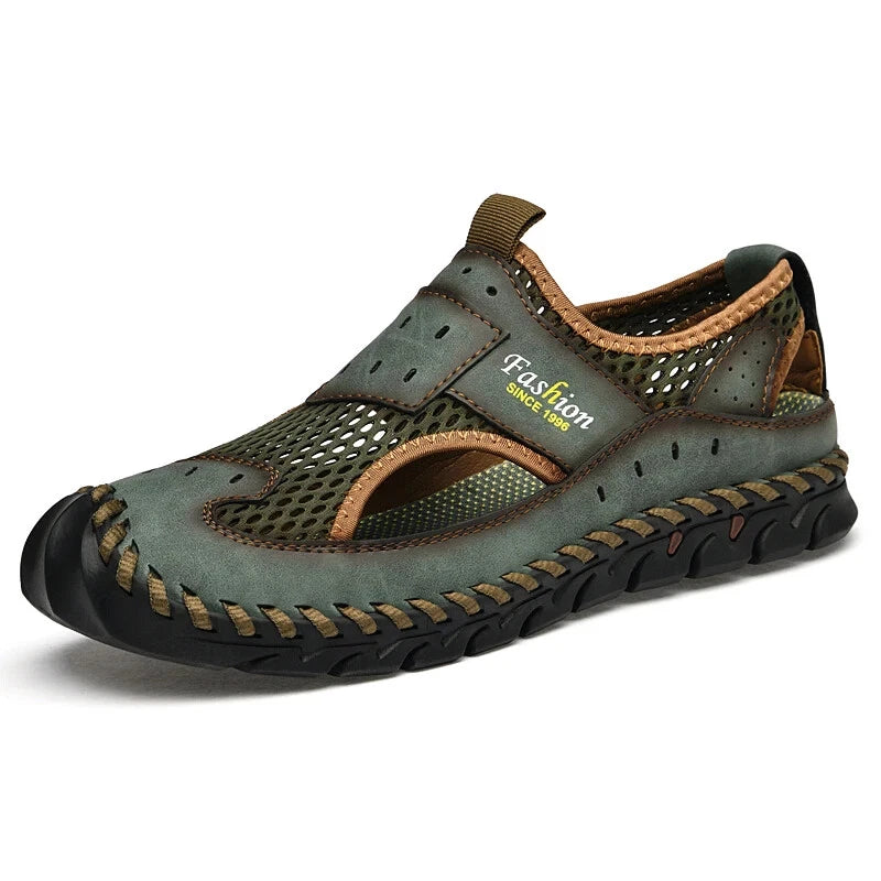Summer Men Sandals Breathable Mesh Beach Slippers Outdoor Hollow Hiking Shoes