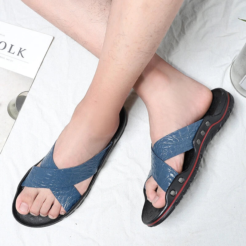 Summer Men Slides Sandals Casual Sports Beach Shoes Sandals Home Slip On Slipper