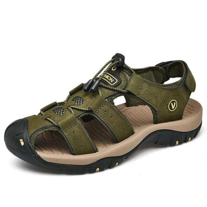 Genuine Leather Men's Roman Shoes Summer Fashion Non-slip Sandals Beach Slippers