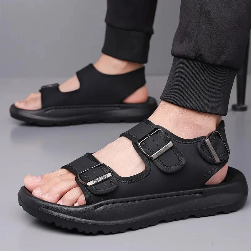 Summer Male Sandals Breathable Beach Shoes Lightweight Casual Non-slip Slippers