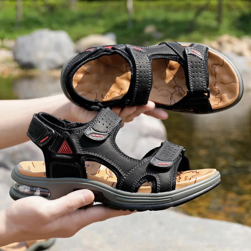Comfortable Men Sandals Leather Breathable Slippers Handmade Beach Sneakers