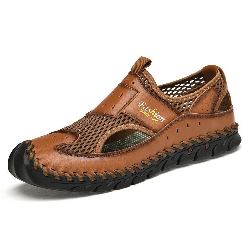 Summer Men Sandals Breathable Mesh Beach Slippers Outdoor Hollow Hiking Shoes